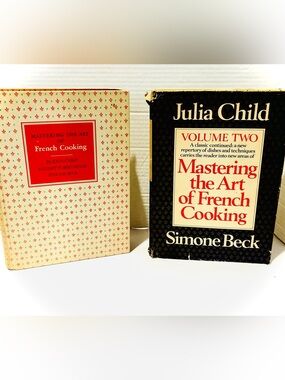 Vintage Julia Child Mastering the Art of French Cooking 2 hardcover book set